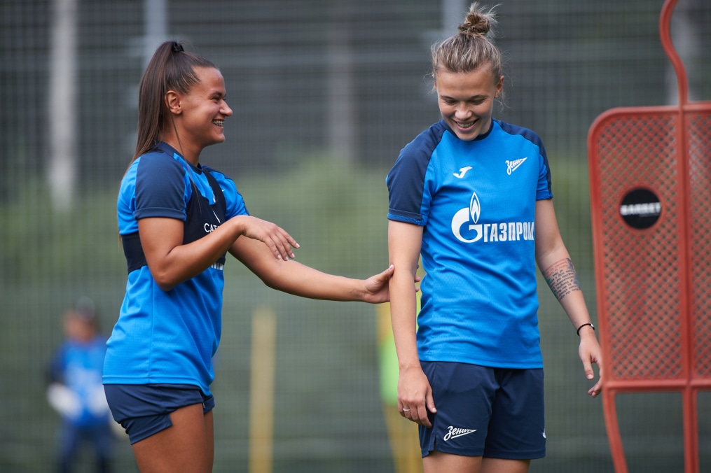 Тренировка женской команды «Зенит» перед матчем с «Динамо»