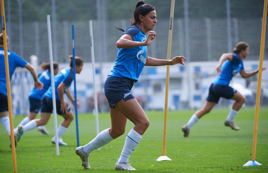 Тренировка женской команды «Зенит» перед матчем с «Динамо»