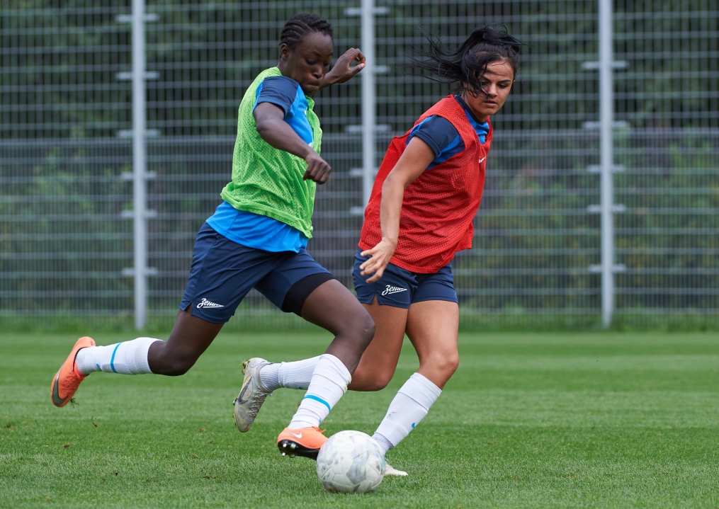 Тренировка женской команды «Зенит» перед матчем с «Динамо»