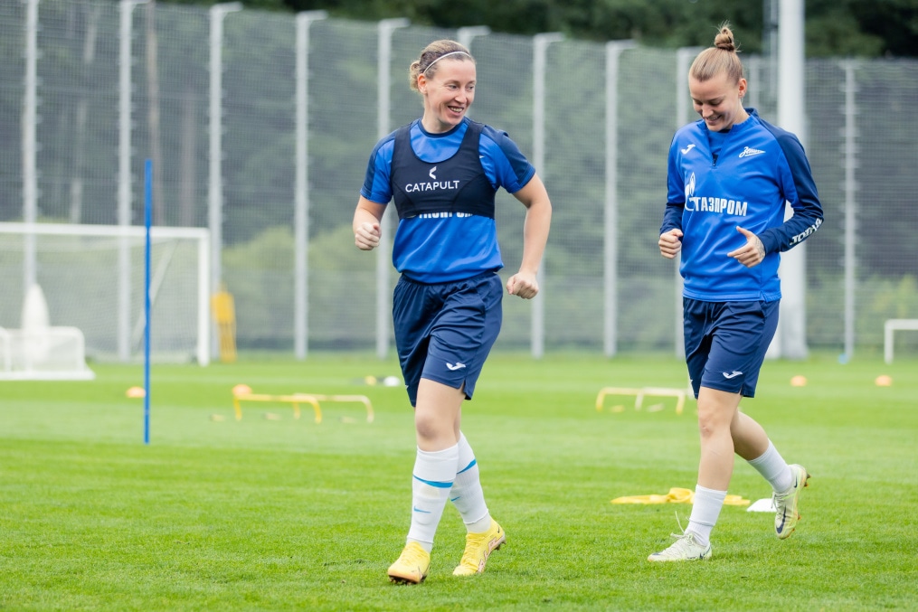 Тренировка женской команды «Зенит» перед матчем с ЖФК «Рязань-ВДВ»