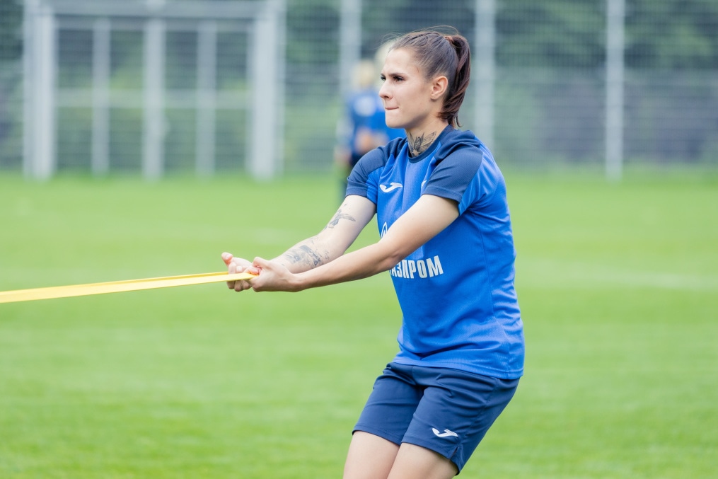 Тренировка женской команды «Зенит» перед матчем с ЖФК «Рязань-ВДВ»