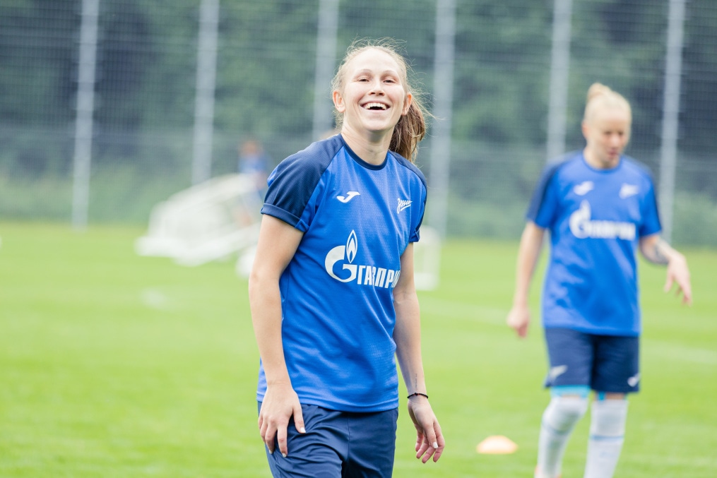 Тренировка женской команды «Зенит» перед матчем с ЖФК «Рязань-ВДВ»