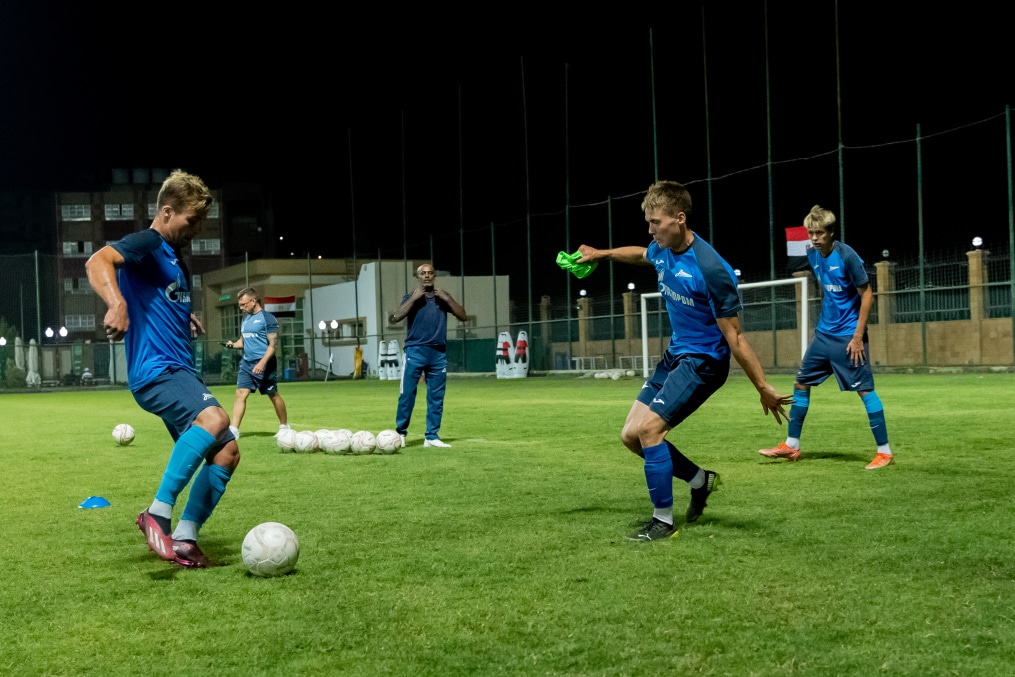 Тренировка молодежной команды «Зенит» перед матчем с ФК «Аль-Иттихад»