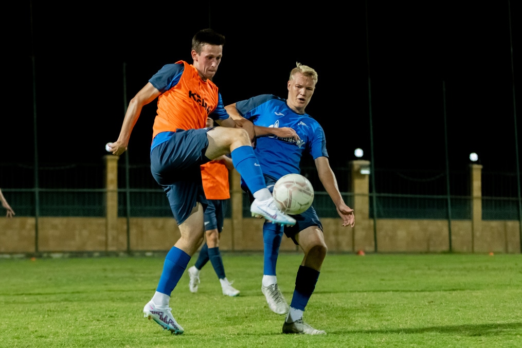 Тренировка молодежной команды «Зенит» перед матчем с ФК «Аль-Иттихад»