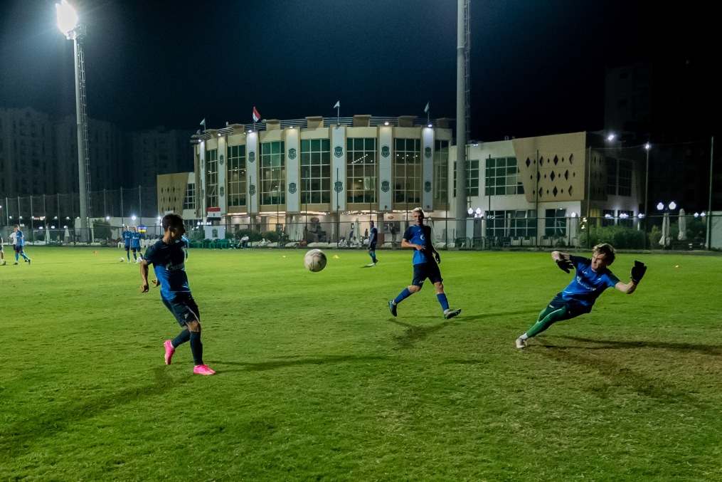 Тренировка молодежной команды «Зенит» перед матчем с ФК «Аль-Иттихад»