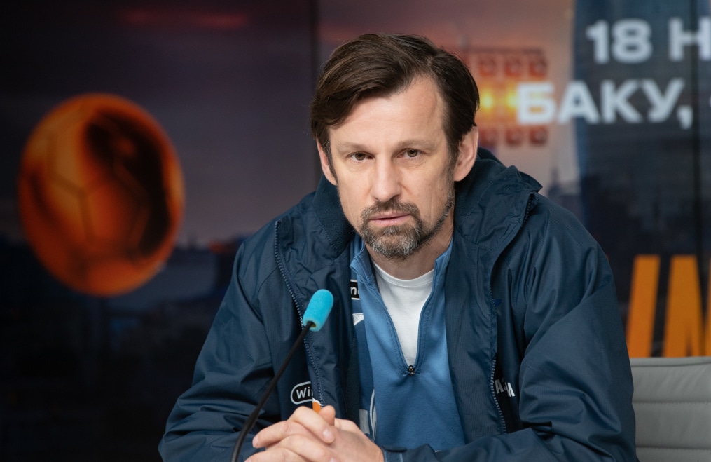 Сергей Семак на пресс-конференции перед товарищеским матчем с «Нефтчи»