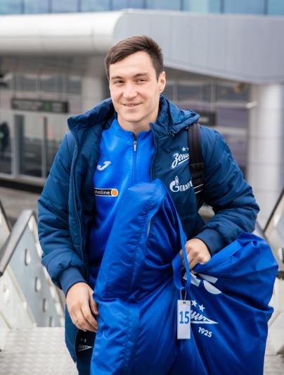 Команда «Зенит» перед вылетом на матч с «Краснодаром»