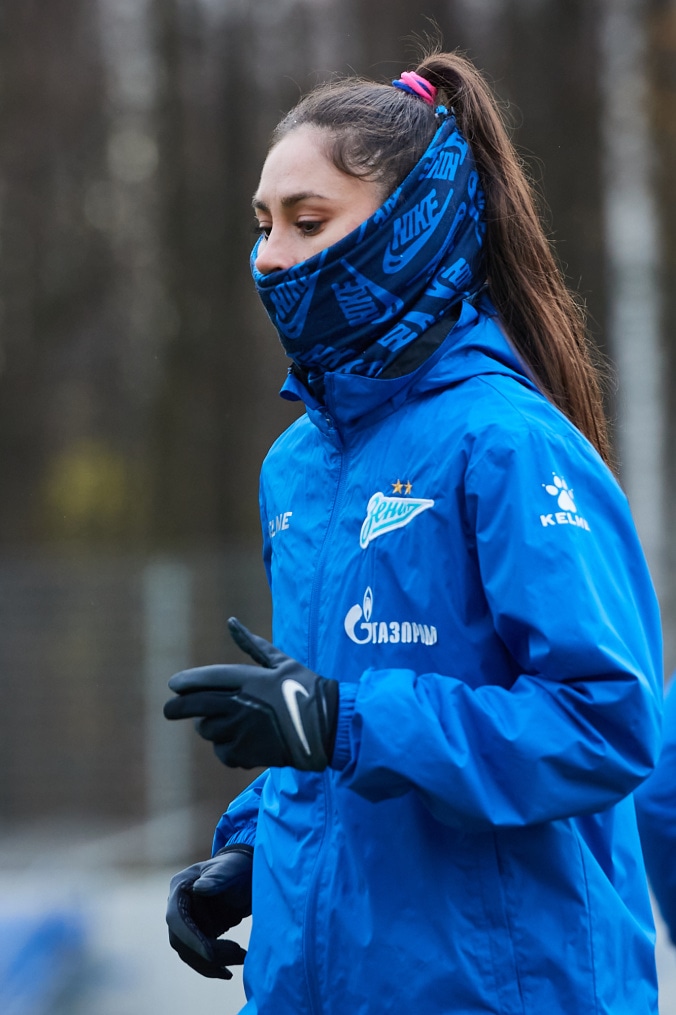 Тренировка женской команды перед матчем с «Рязанью-ВДВ»