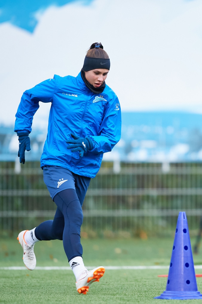 Тренировка женской команды перед матчем с «Рязанью-ВДВ»