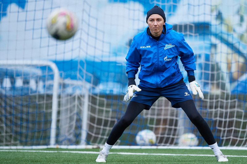 Тренировка женской команды перед матчем с «Рязанью-ВДВ»