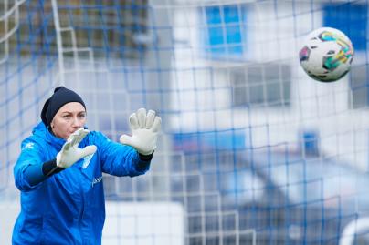 Тренировка женской команды перед матчем с «Рязанью-ВДВ»