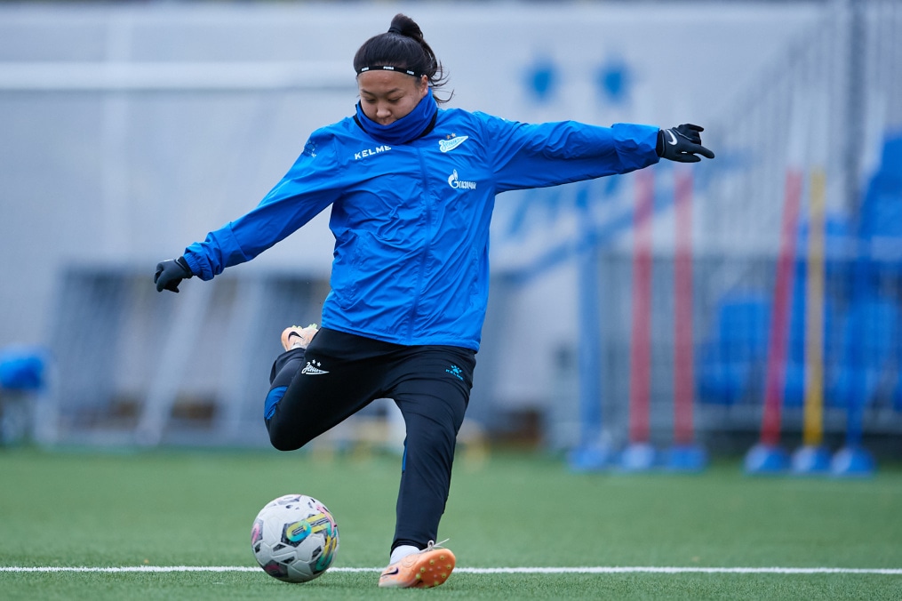 Тренировка женской команды перед матчем с «Рязанью-ВДВ»