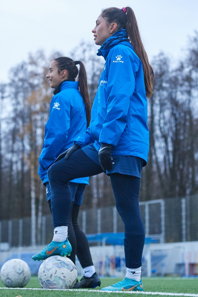 Тренировка женской команды перед матчем с «Рязанью-ВДВ»