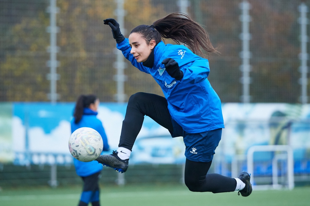 Тренировка женской команды перед матчем с «Рязанью-ВДВ»