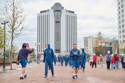 Утренняя прогулка сине-бело-голубых по Москве