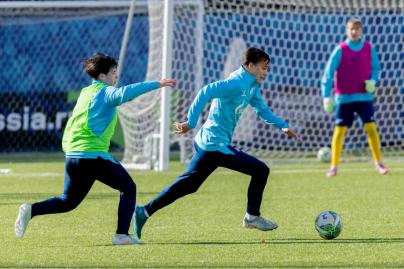 Тренировка «Зенита»-м перед матчем с ФК «Динамо»-м