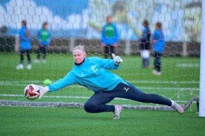 Тренировка женской молодежной команды перед матчем с ЦСКА-м