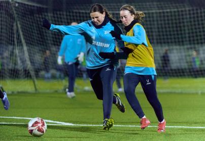 Тренировка женской молодежной команды перед матчем с «Краснодаром»-м
