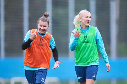 Тренировка женской команды перед финалом Кубка России