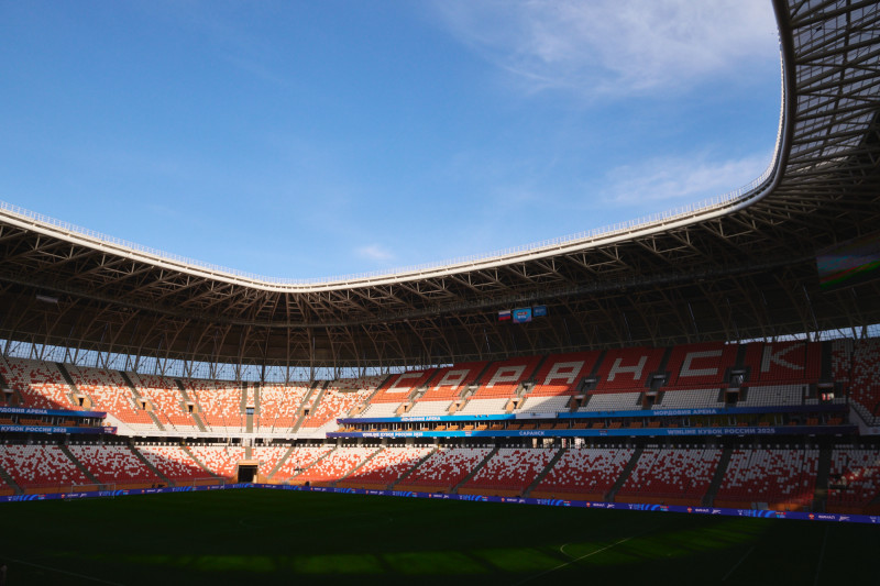 Тренировка женской команды на «Мордовия Арене» перед финалом Winline Кубка России