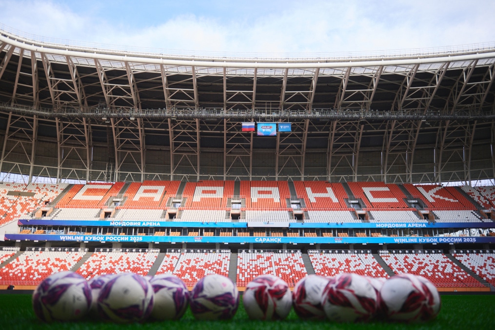 Тренировка женской команды на «Мордовия Арене» перед финалом Winline Кубка России