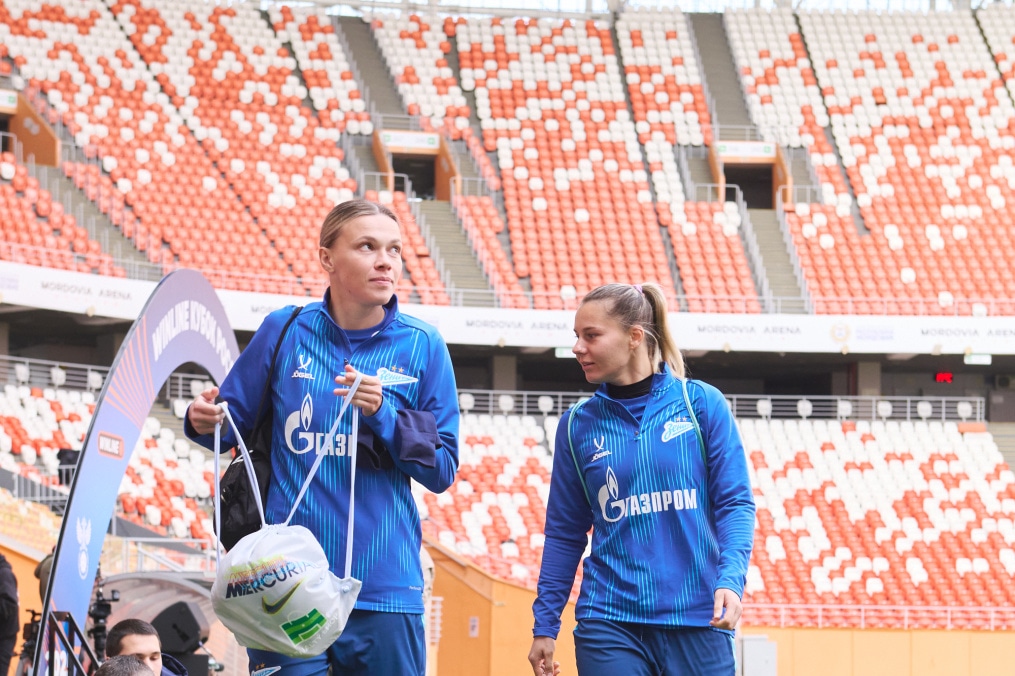Тренировка женской команды на «Мордовия Арене» перед финалом Winline Кубка России