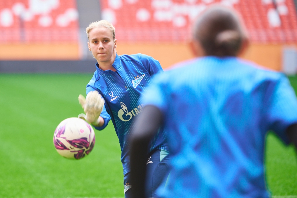 Тренировка женской команды на «Мордовия Арене» перед финалом Winline Кубка России