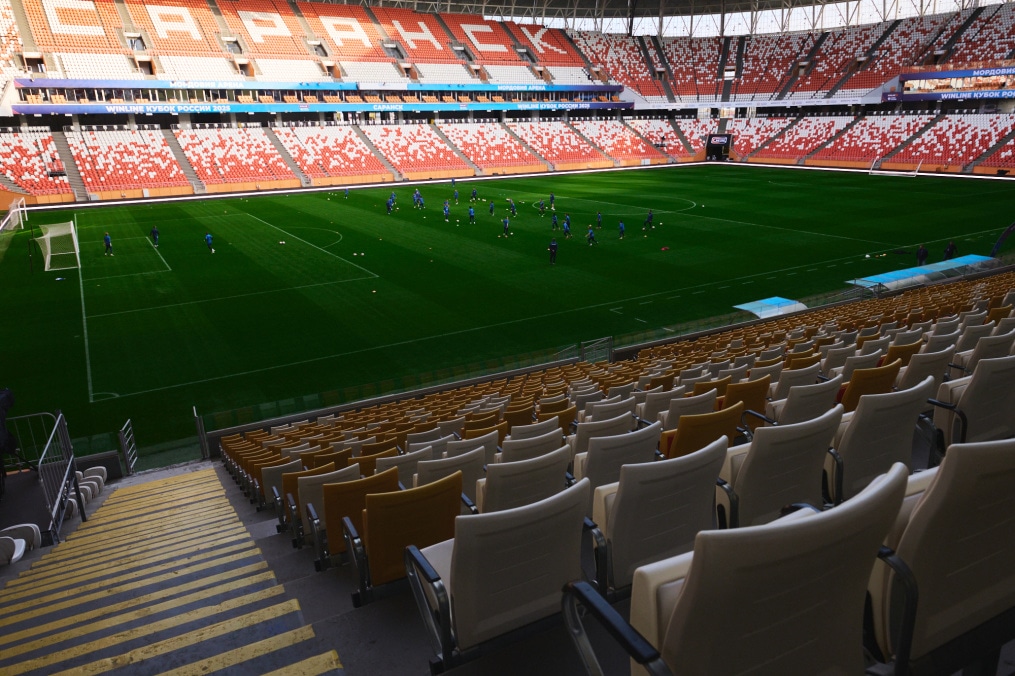 Тренировка женской команды на «Мордовия Арене» перед финалом Winline Кубка России