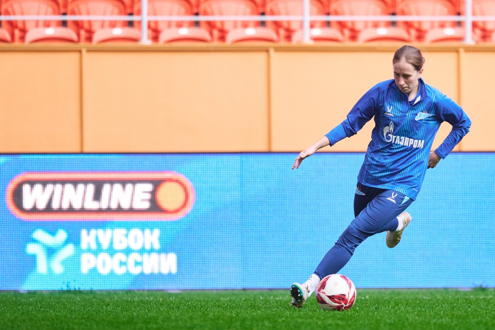 Тренировка женской команды на «Мордовия Арене» перед финалом Winline Кубка России