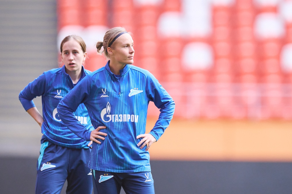 Тренировка женской команды на «Мордовия Арене» перед финалом Winline Кубка России