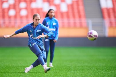 Тренировка женской команды на «Мордовия Арене» перед финалом Winline Кубка России