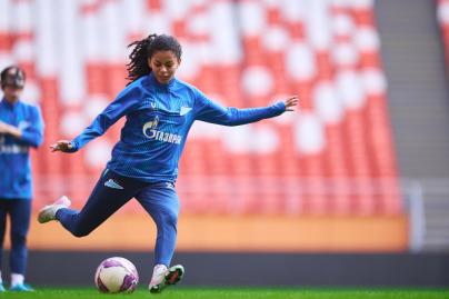 Тренировка женской команды на «Мордовия Арене» перед финалом Winline Кубка России