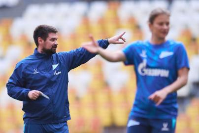 Тренировка женской команды на «Мордовия Арене» перед финалом Winline Кубка России