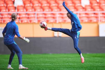 Тренировка женской команды на «Мордовия Арене» перед финалом Winline Кубка России