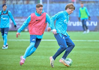 Тренировка «Зенита»-м перед матчем с «Акрон — Академия Коноплева»-м