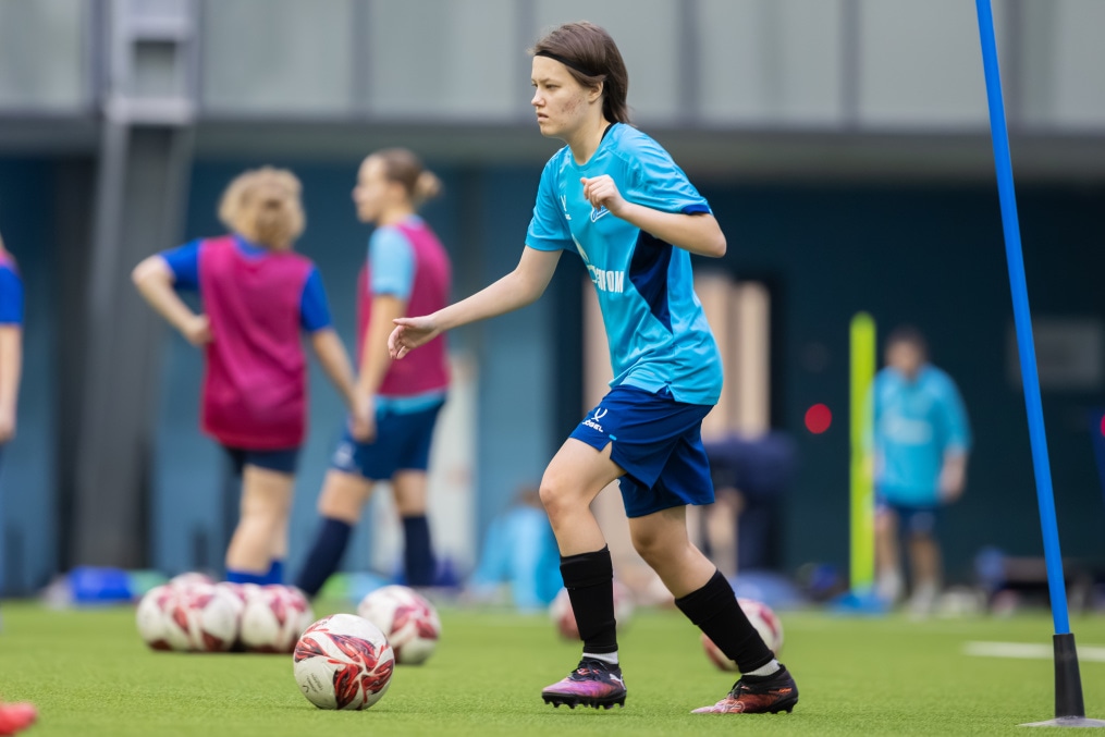 Тренировка женской молодежной команды «Зенит»