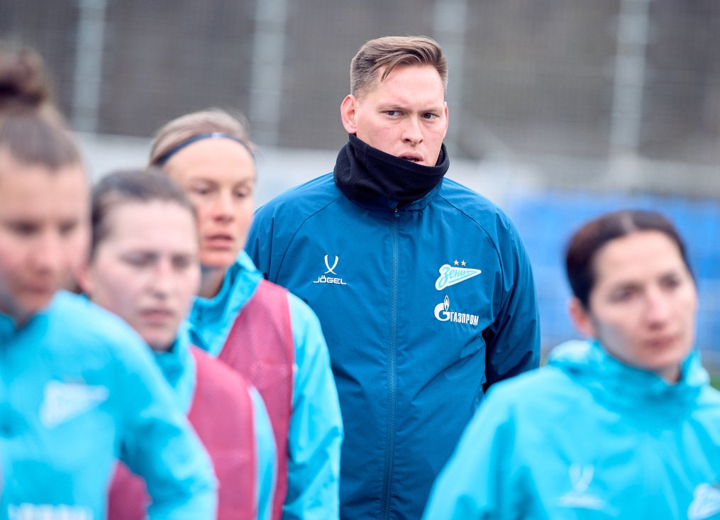 Тренировка женской команды перед матчем с «Динамо»