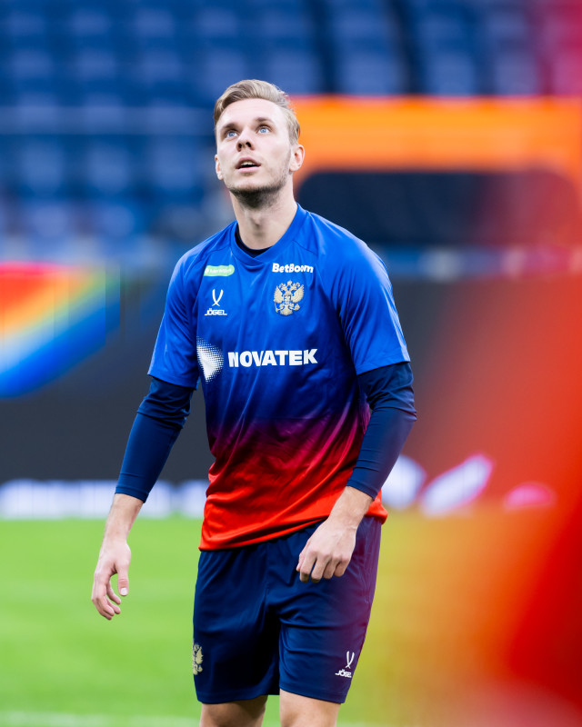 Тренировка сборной России по футболу накануне матча со сборной Мали