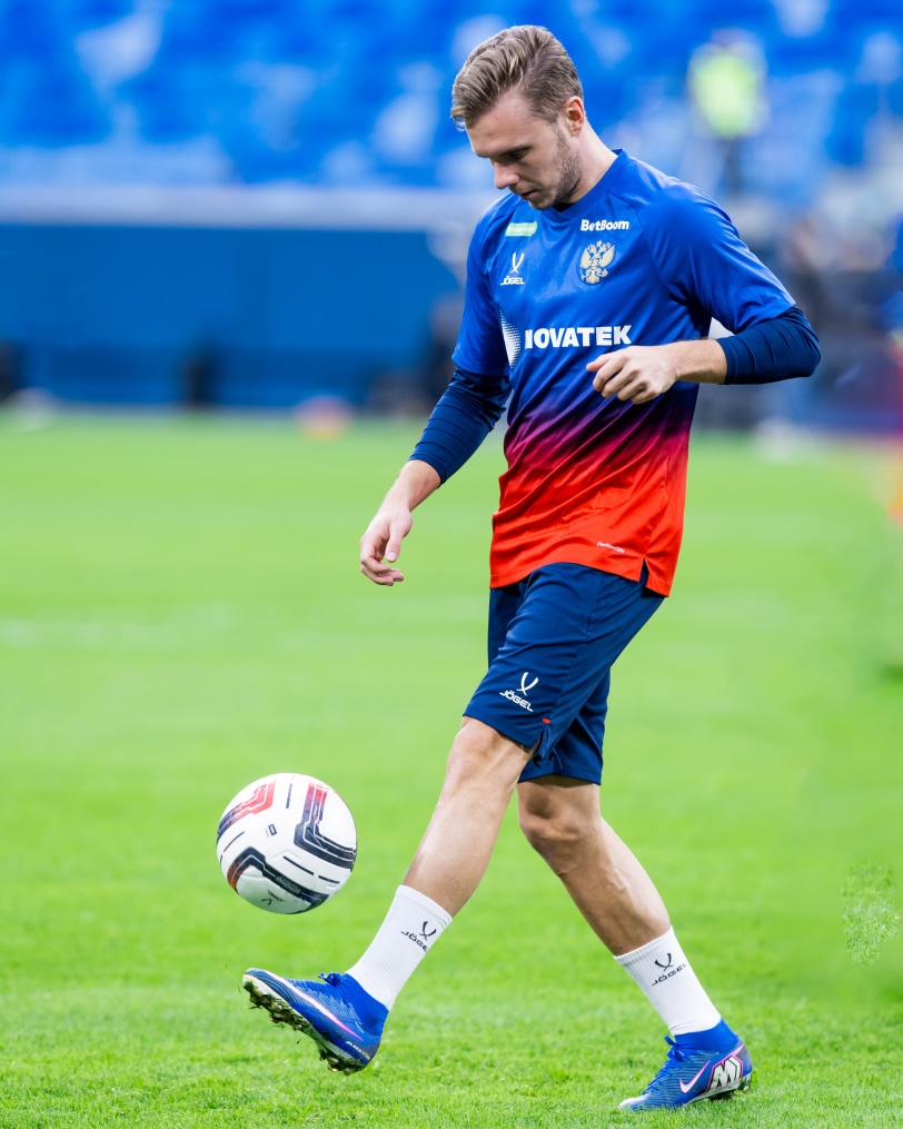 Тренировка сборной России по футболу накануне матча со сборной Мали