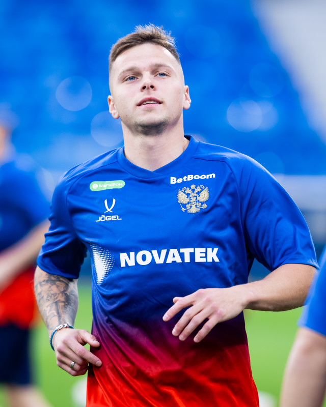 Тренировка сборной России по футболу накануне матча со сборной Мали