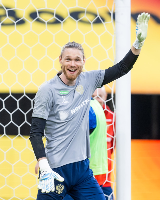 Тренировка сборной России по футболу накануне матча со сборной Мали