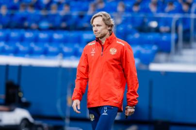 Тренировка сборной России по футболу накануне матча со сборной Мали