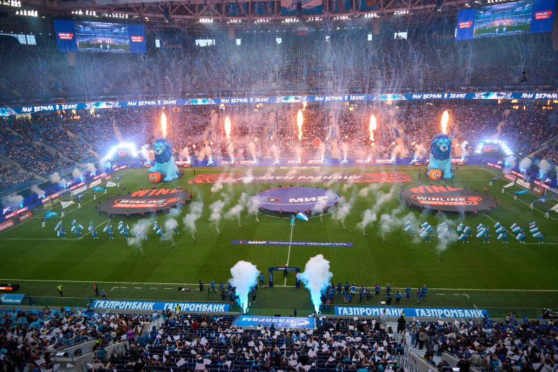 Общестадионный перформанс перед началом матча с «Краснодаром»