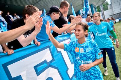 The fans at the match» Zenit «-„ Krasnodar „