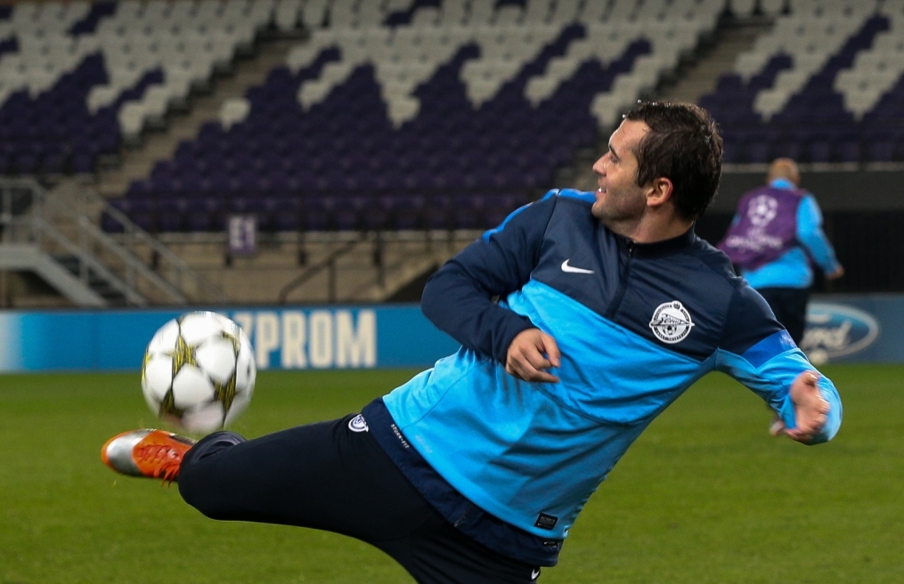 Тренировка сине-бело-голубых перед матчем ФК «Андерлехт» — ФК «Зенит»