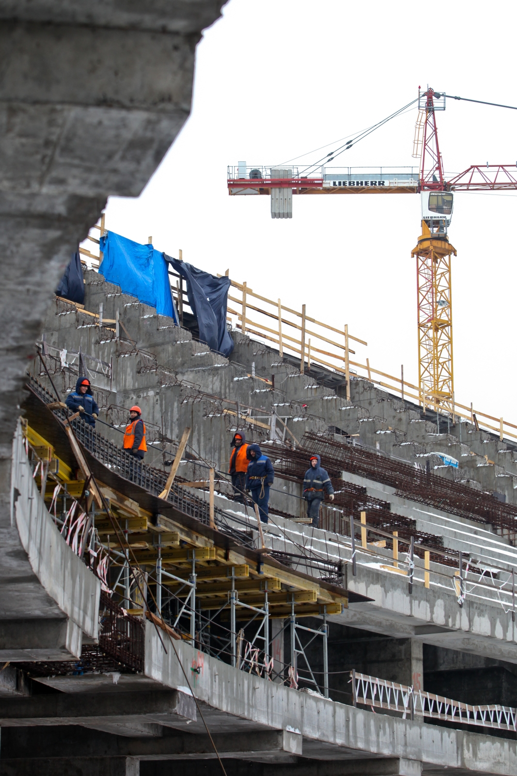 Строительство стадиона на Крестовском острове.