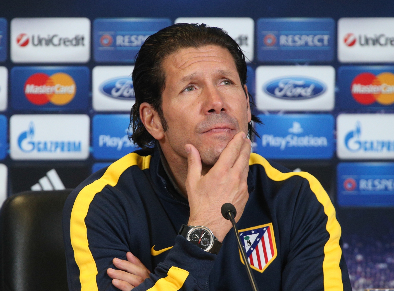 Пресс-конференция главного тренера «Атлетико» Диего Симеоне перед матчем Лиги Чемпионов с «Зенитом»