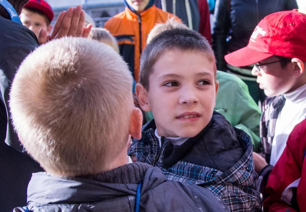 Слабовидящие дети вывели игроков «Зенита»  на матче  «Зенит» — «Спартак»