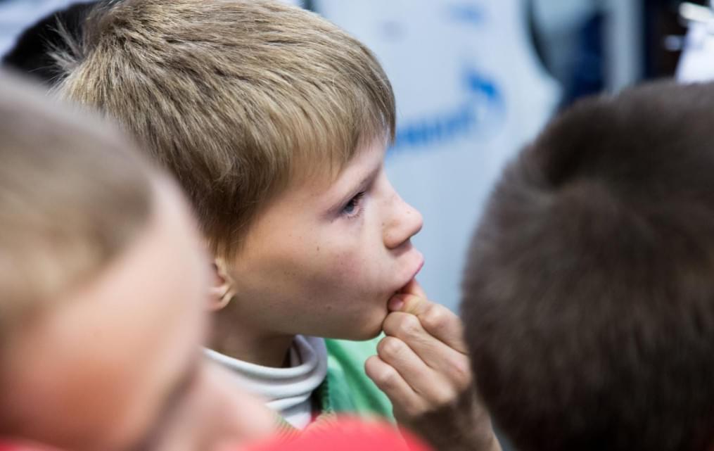 Слабовидящие дети вывели игроков «Зенита»  на матче  «Зенит» — «Спартак»