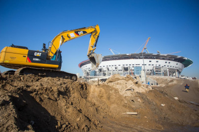 Строительство стадиона на Крестовском острове: март 2015 года